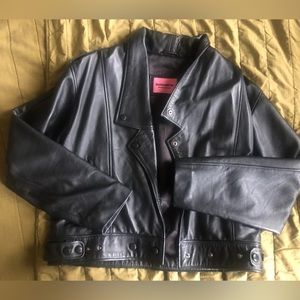 Léathermätter BLACK  Genuine Leather Jacket size S-M